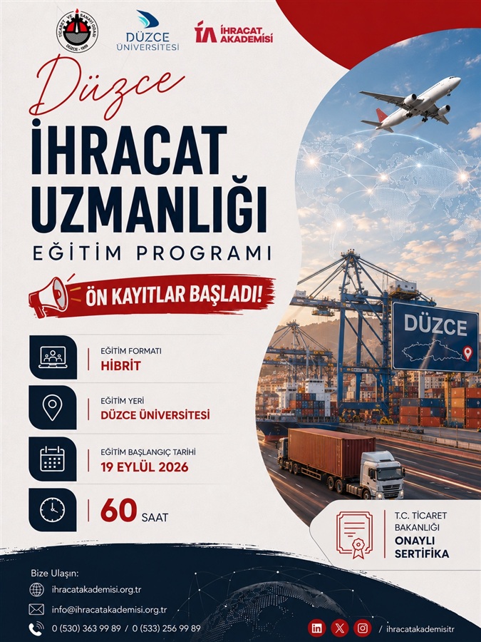İhracat Akademisi Düzce İhracat Uzmanlığı Eğitim Programı